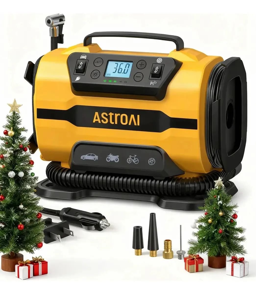Compresor De Aire Inflador De Llantas Neumáticos Bifásica 150 Psi Bomba De Aire Portátil Cc Ca 12v Cc Y Otros Inflables En Casa 110v Ca Bomba Eléctrica Digital Con Pantalla Lcd Medidor De Pressão Dual