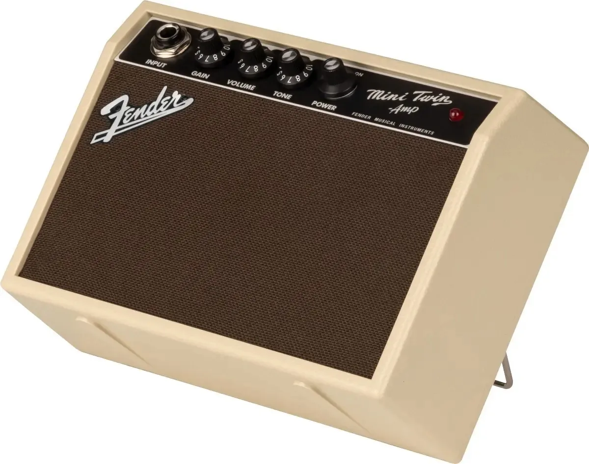 Amplificador Guitarra Fender Mini 65 Twin Blonde Bege Claro E Marrom Escuro