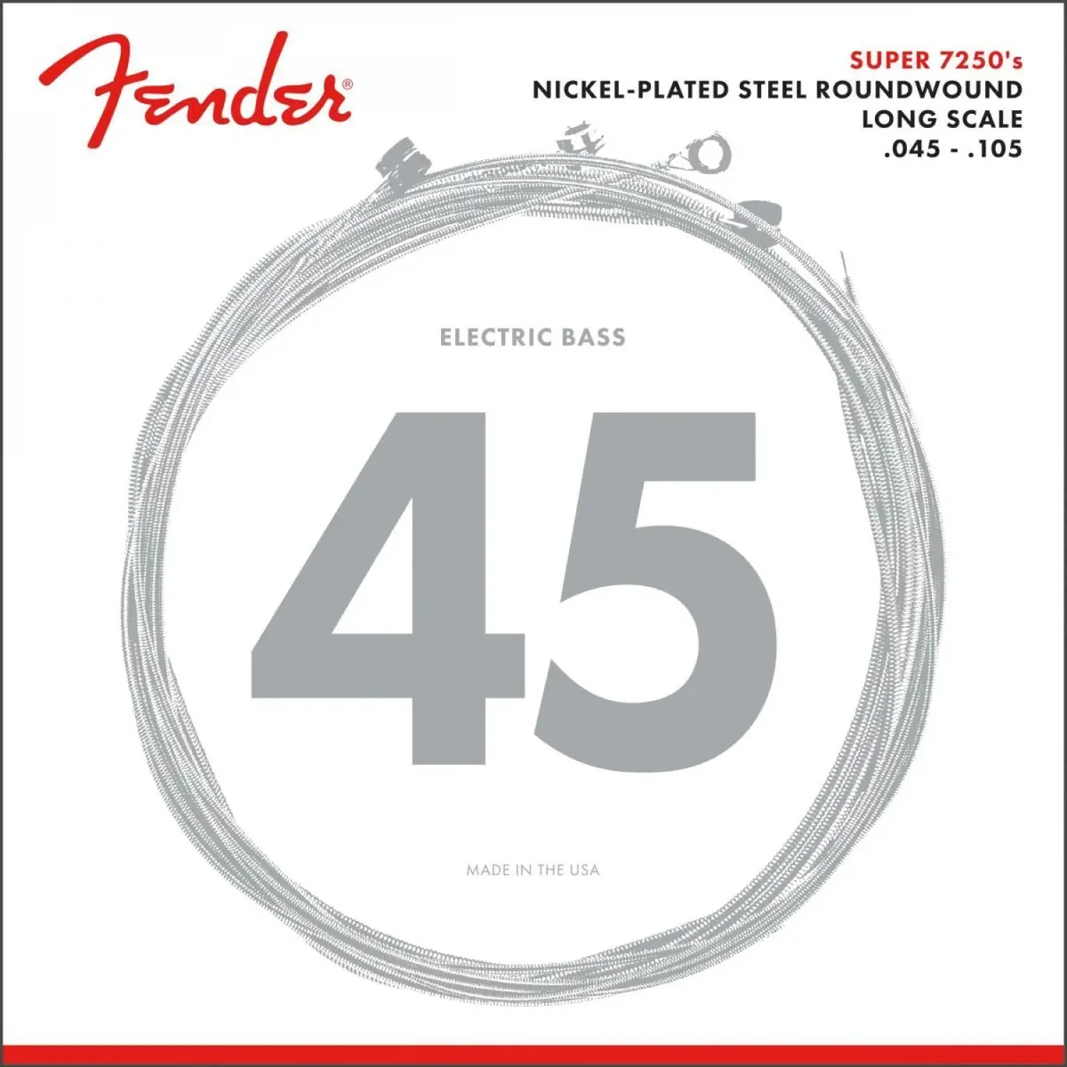 Conjunto de cordas para baixo elétrico Fender de 4 cordas .45-105