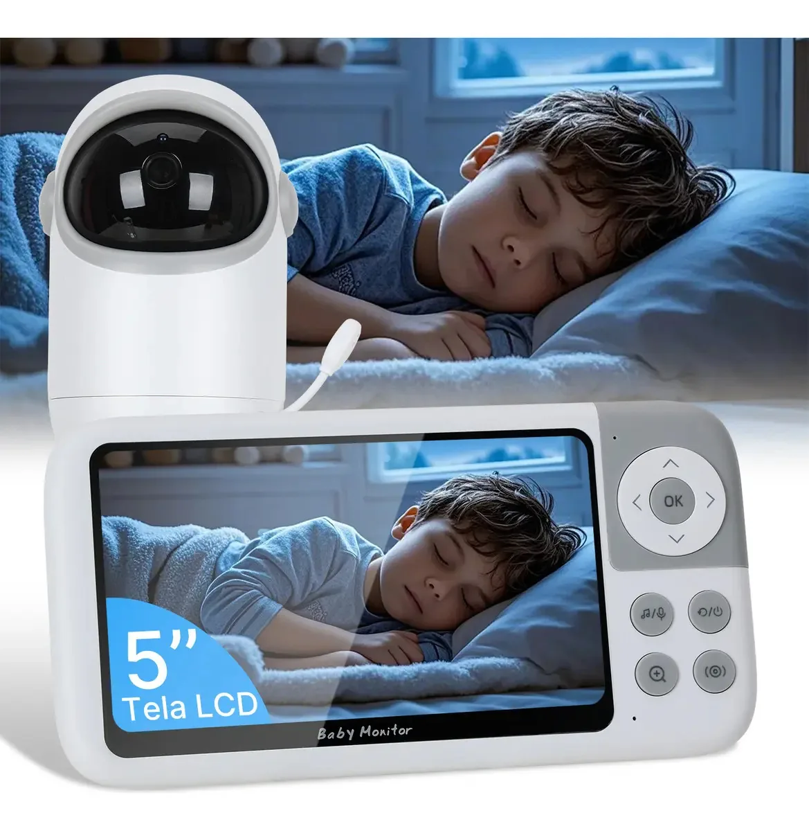 Babá Eletrônica YTX 920 5" Visão Noturna 300m Intercomunicador Bidirecional