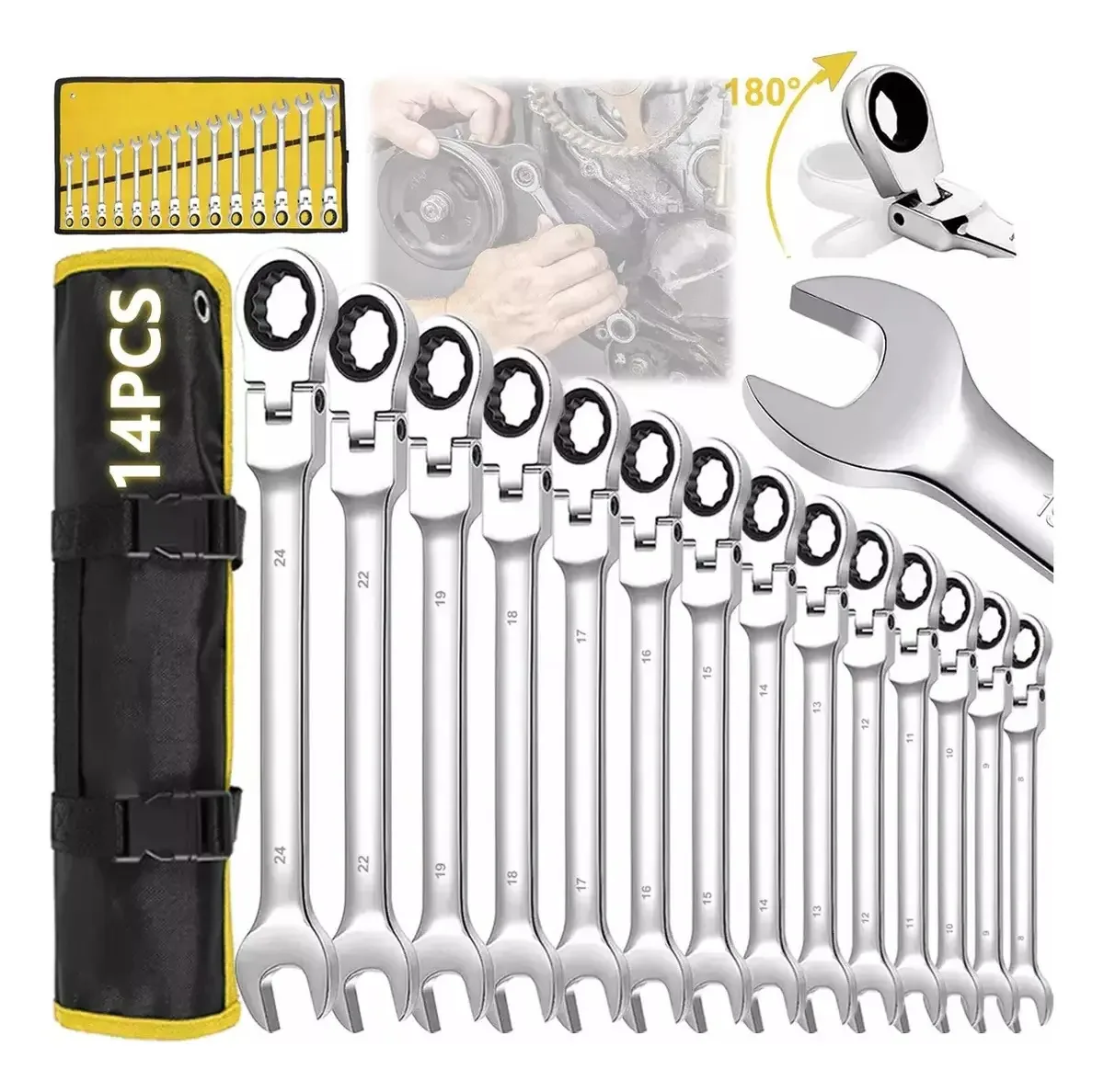 Kit de chaves mecânicas de combinação extra