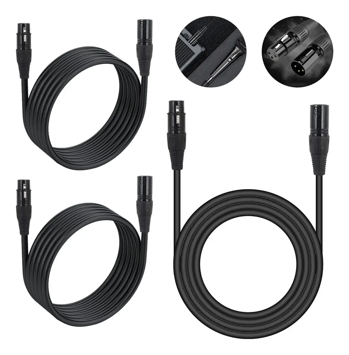Pistola profissional balanceada XLR de 3 cabos e 6 metros