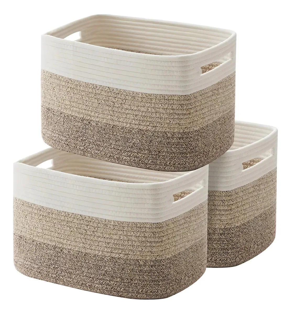 Cesta de armazenamento Oiahomy, cestos de armazenamento de tecido, gradiente de cor, amarelo