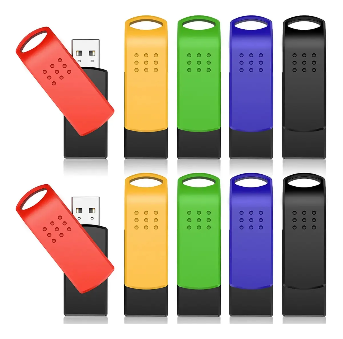 10 unidades de pen drives de memória USB de 2 Gb Multicolor