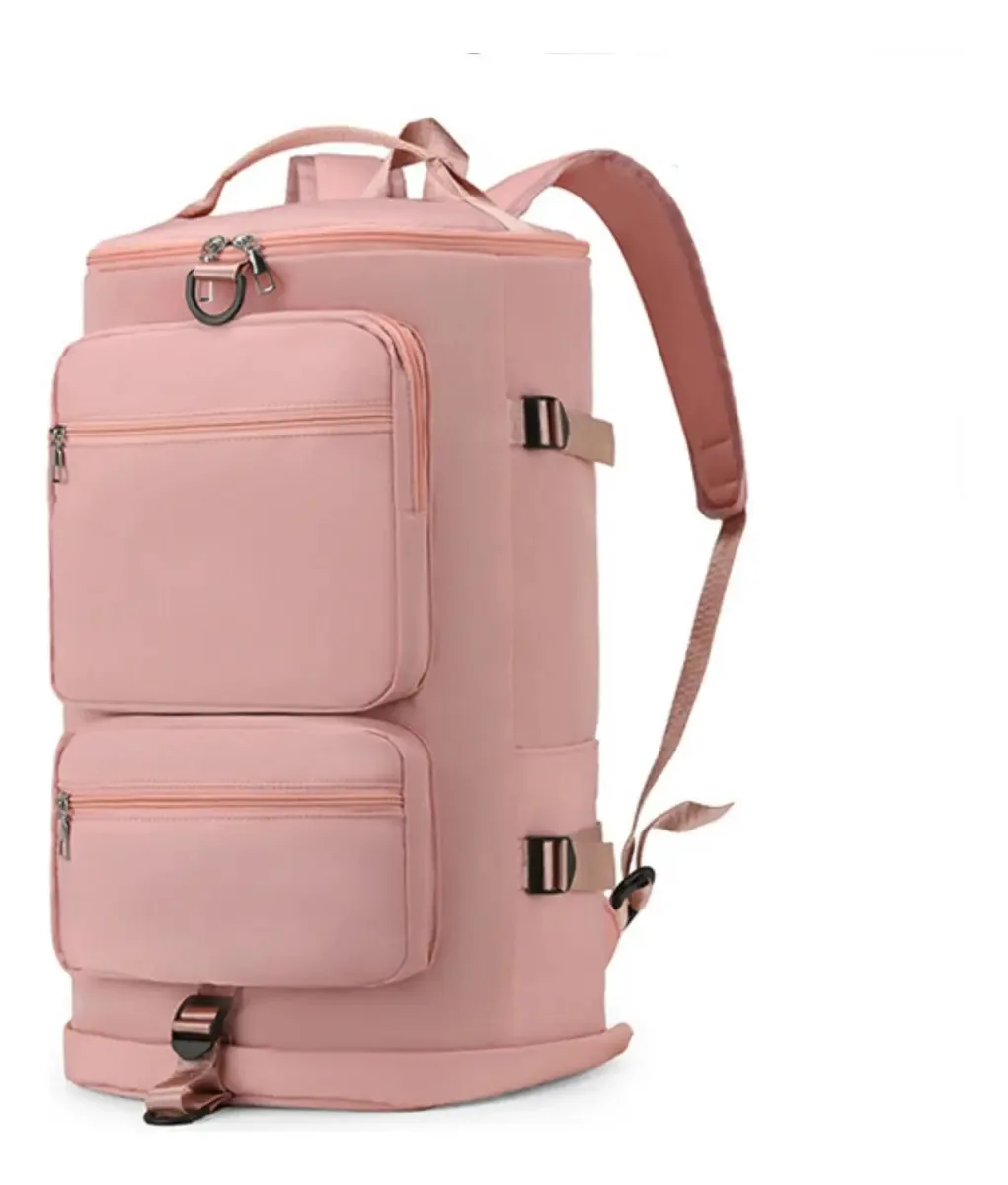 Mochila Viagem Vavichica Separação Seca E Úmida Fitness Cor Rosa-claro Desenho Do Tecido Lisa