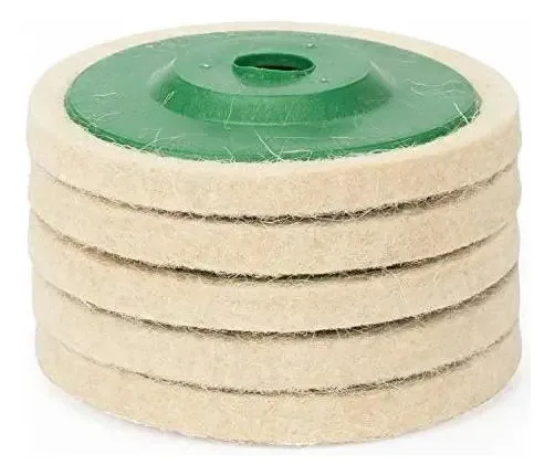 Discos de polimento de feltro de lã 10cm x 5u