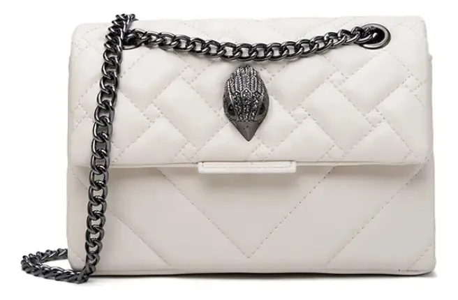 Bolsa de ombro bege para cadeia de compras feminina e bolsa de ombro