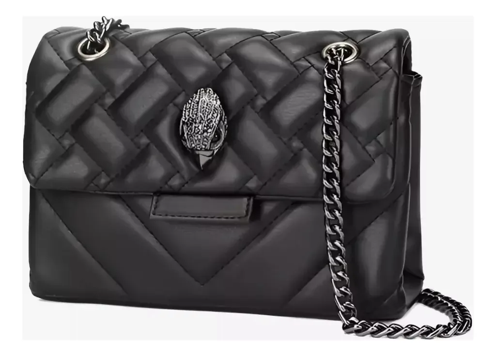 Bolsa de ombro preta para cadeia de compras feminina e bolsa de ombro