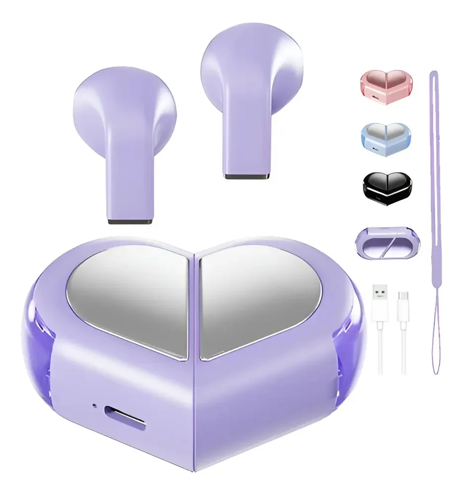 Fones de ouvido Bluetooth intra-auriculares K520, fones de ouvido viva-voz, rosa, cor violeta