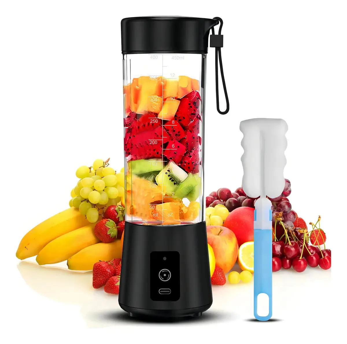Yksinx - Liquidificador portátil, mini liquidificador pessoal para. Cor Preto
