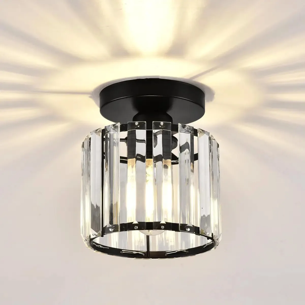 Lâmpada de teto de vidro de cabeça única, preta, luminárias suspensas modernas, lâmpadas decorativas, luminárias de sala de estar, lâmpadas de banheiro, luminárias vintage