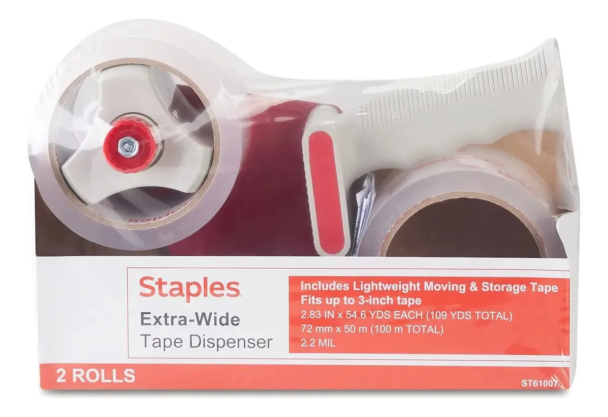 Staples 394929 Fita de embalagem extra larga com dispensador