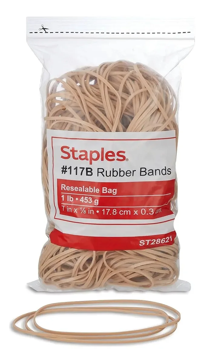 Bandas elásticas Staples #117b 454 G (pacote com 200)