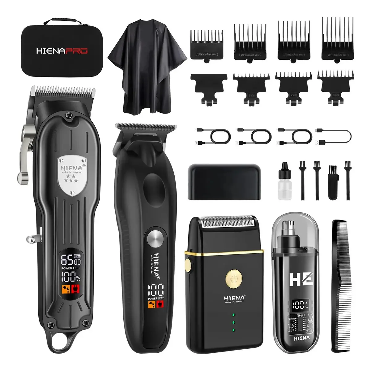Conjunto de máquinas de cortar cabelo Hyena Pro Professional, Elé Shavers