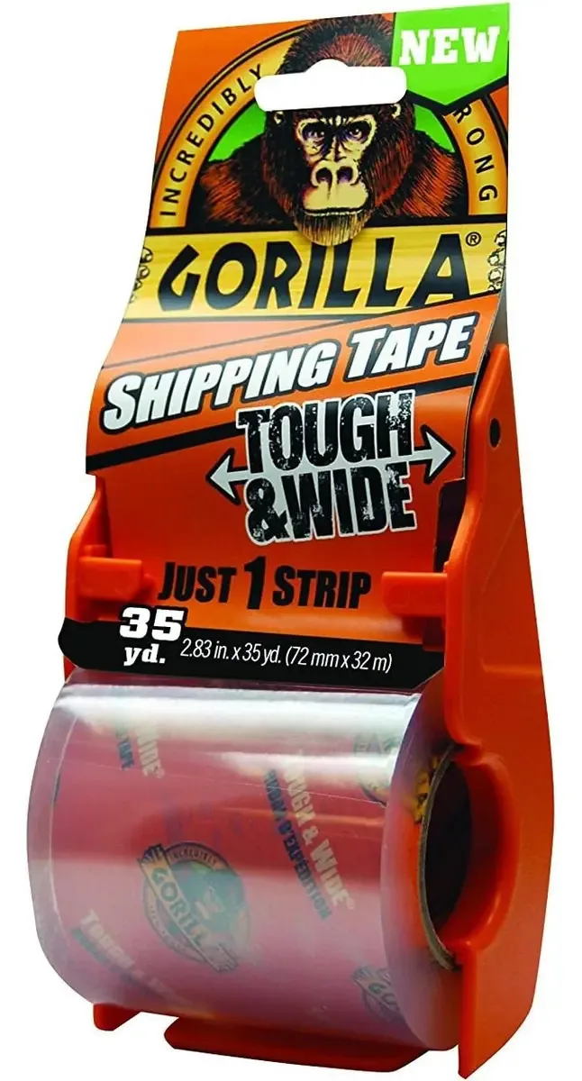 Fita de embalagem Gorilla forte e larga com dispensador
