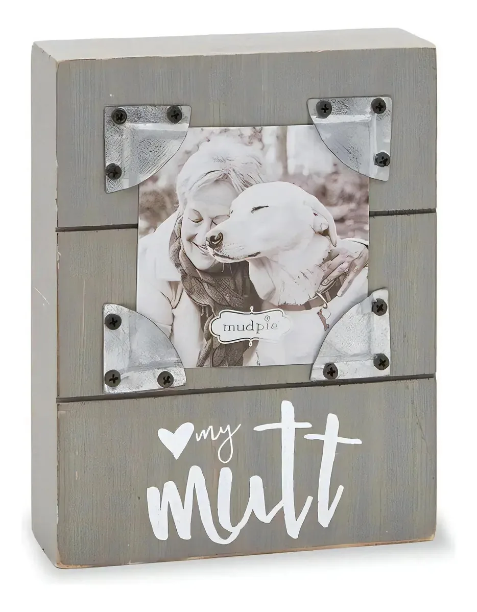 Porta-retratos Mud Pie Soul Mutt Grey