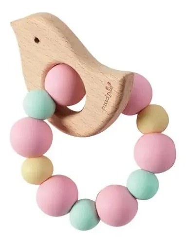 Pajaro Mud Pie Pink Teether Rosa Claro