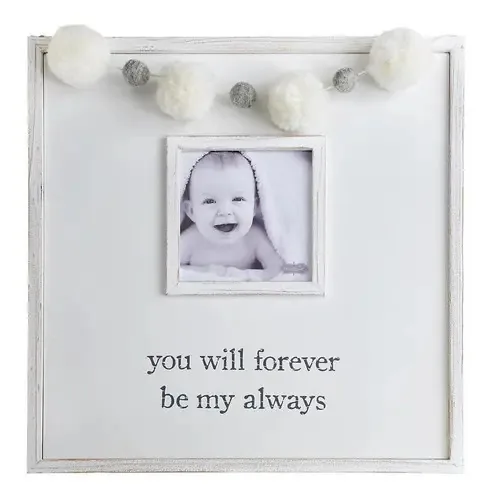 Porta-retratos White Bone Pom Pom Mud Pie