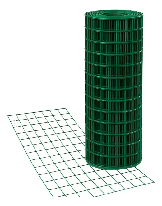 Rolo de arame forrado com tecido de vedação de malha de 1 m x 25 m de PVC