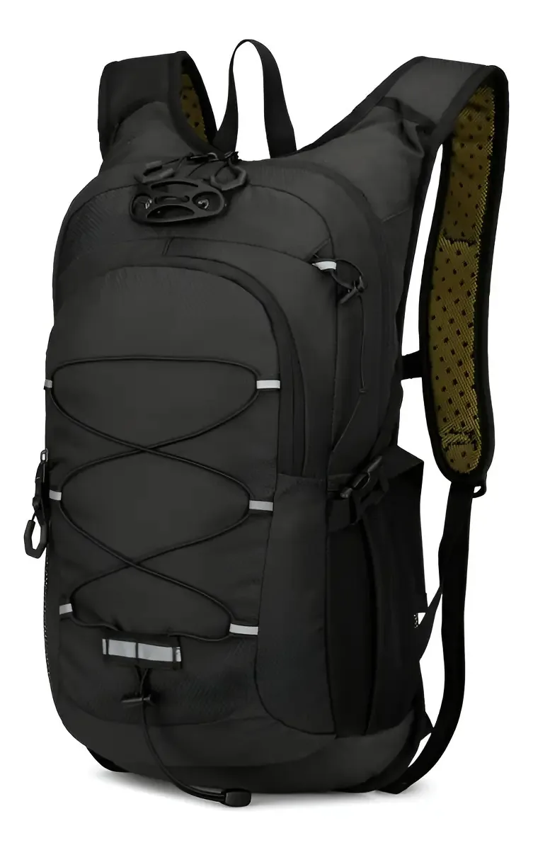Saco De Montanhismo De Viagem Impermeável Ao Ar Livre 35l Cor Preto Desenho Do Tecido Lisa
