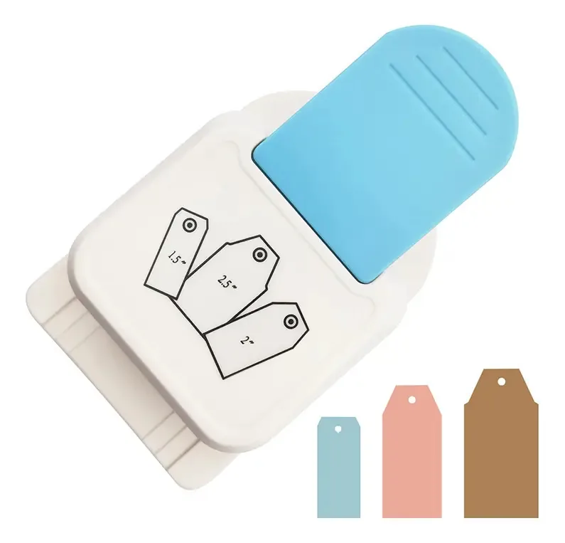 Máquina de perfuração 3 em 1: cartões de etiquetas para artesanato, cor branca, forma de perfuração, corte de macaco