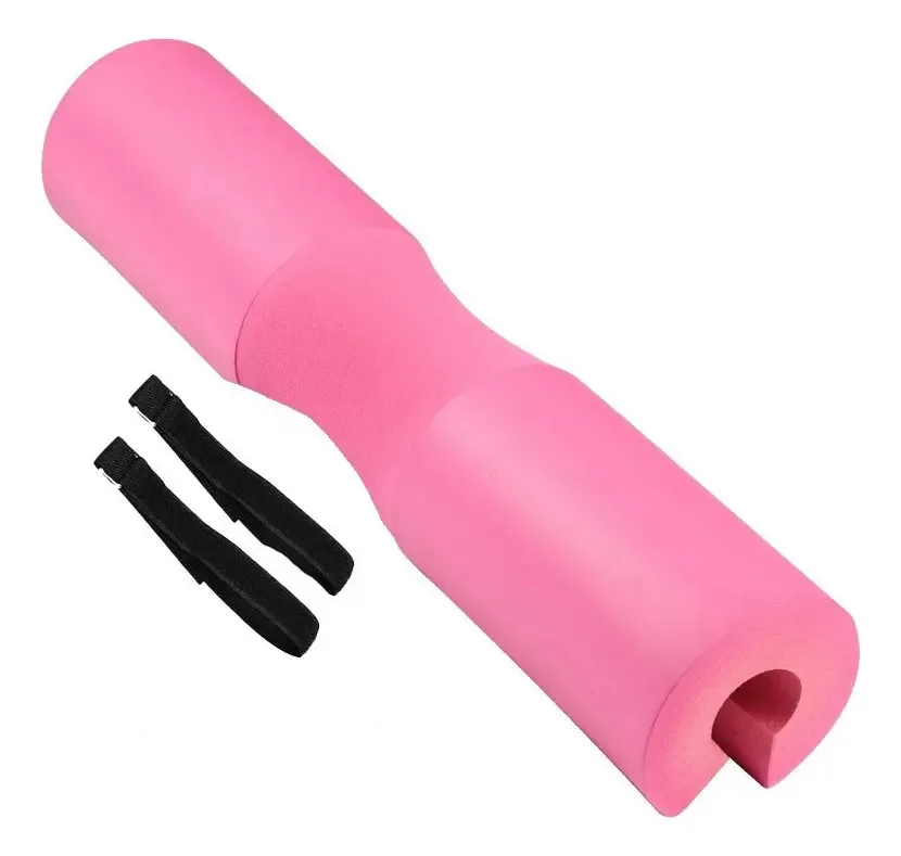 Protetor de pescoço rosa para levantamento de peso com barra