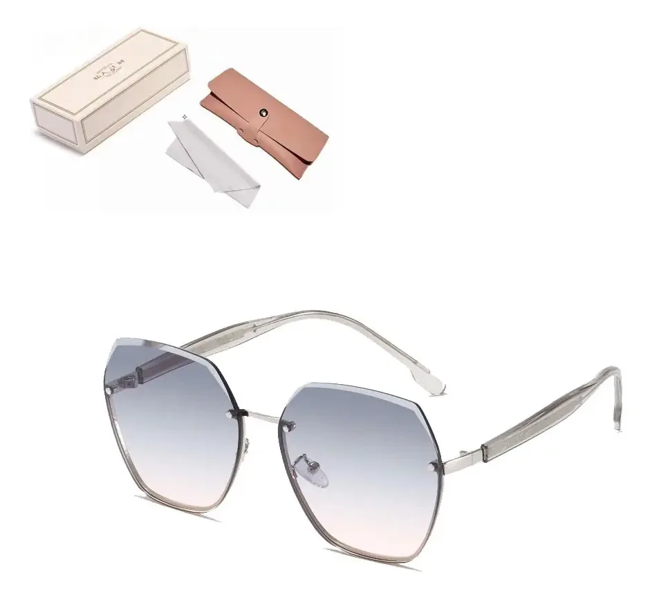 Lentes solares, proteção de lentes retrô, lentes polarizadas, femininas, haste, prata, moldura, rosa, cinza