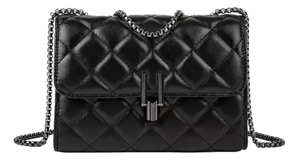 Bolsa de ombro feminina de um ombro com corrente de metal
