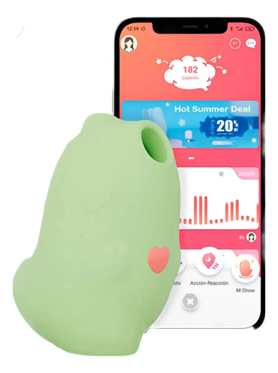 Vibrador de sucção de clitóris, brinquedo sexual Bluetooth, cor verde