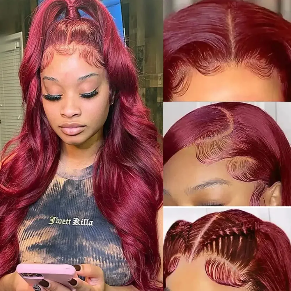 Sdamey 99j - Perucas onduladas de cabelo humano com renda em V