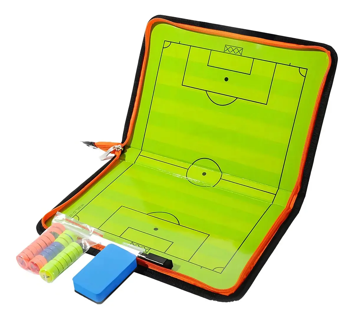Shuanghua Quadro Tático de Futebol para Treinadores, Quadro de Estratégia Dobrável com Ímãs, Borracha e Marcador (tamanho 53 X 31 Cm)