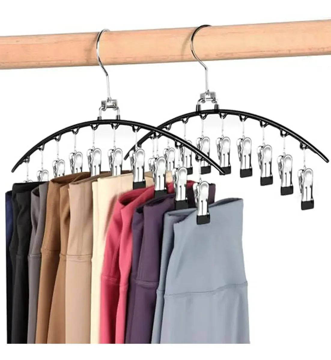 Organizador de leggings giratório para armário, com 10 clipes