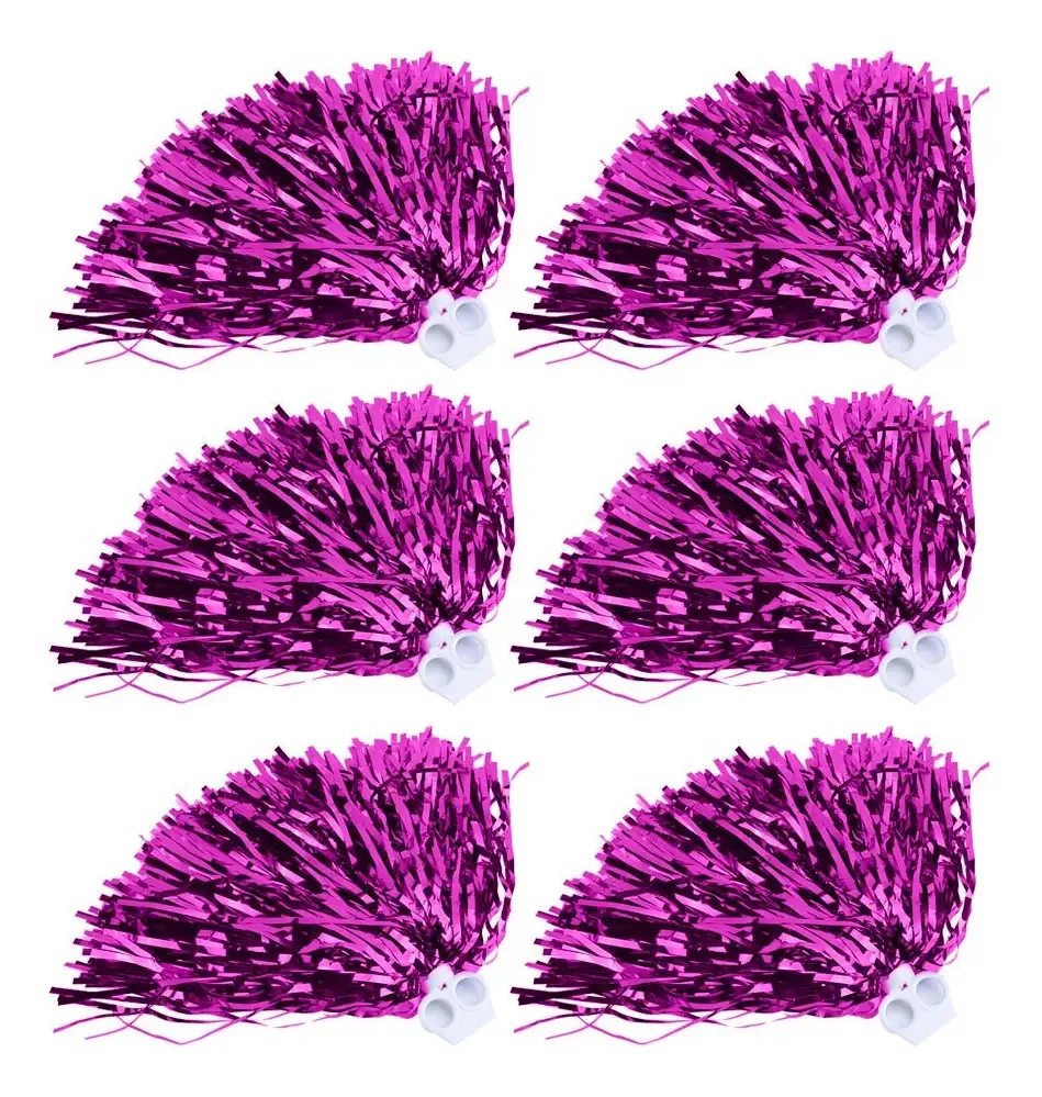 Pompons Vgeby Sports, 6 peças de animadores de 7 cores Animando pompons de dança esportiva para equipes de animação, apresentações de palco e esportes (ouro 12)