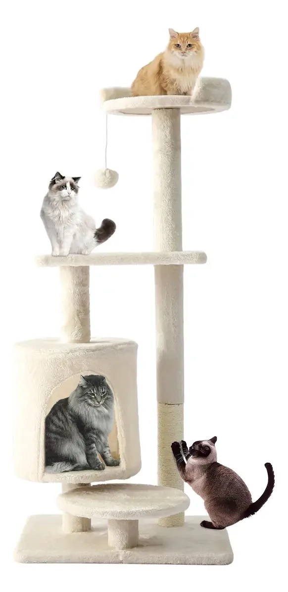 Cat Scraper Cat Tree Cat Tower Cat Games Cat Games Cat Scraper Tree 108 cm bege