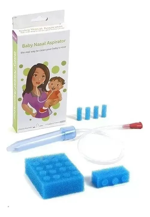 Aspirador nasal Baby Snot + filtros higiênicos cor azul