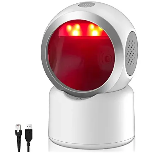 Leitor de Código de Barras QR 2D Omnidirecional, Mãos Livres, Leitor Automático de Código de Barras para Celular, Digitalização de Tela de Computador