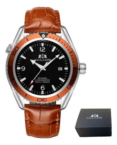Relógios automáticos luminosos Paulareis Calender - cor de pulseira laranja