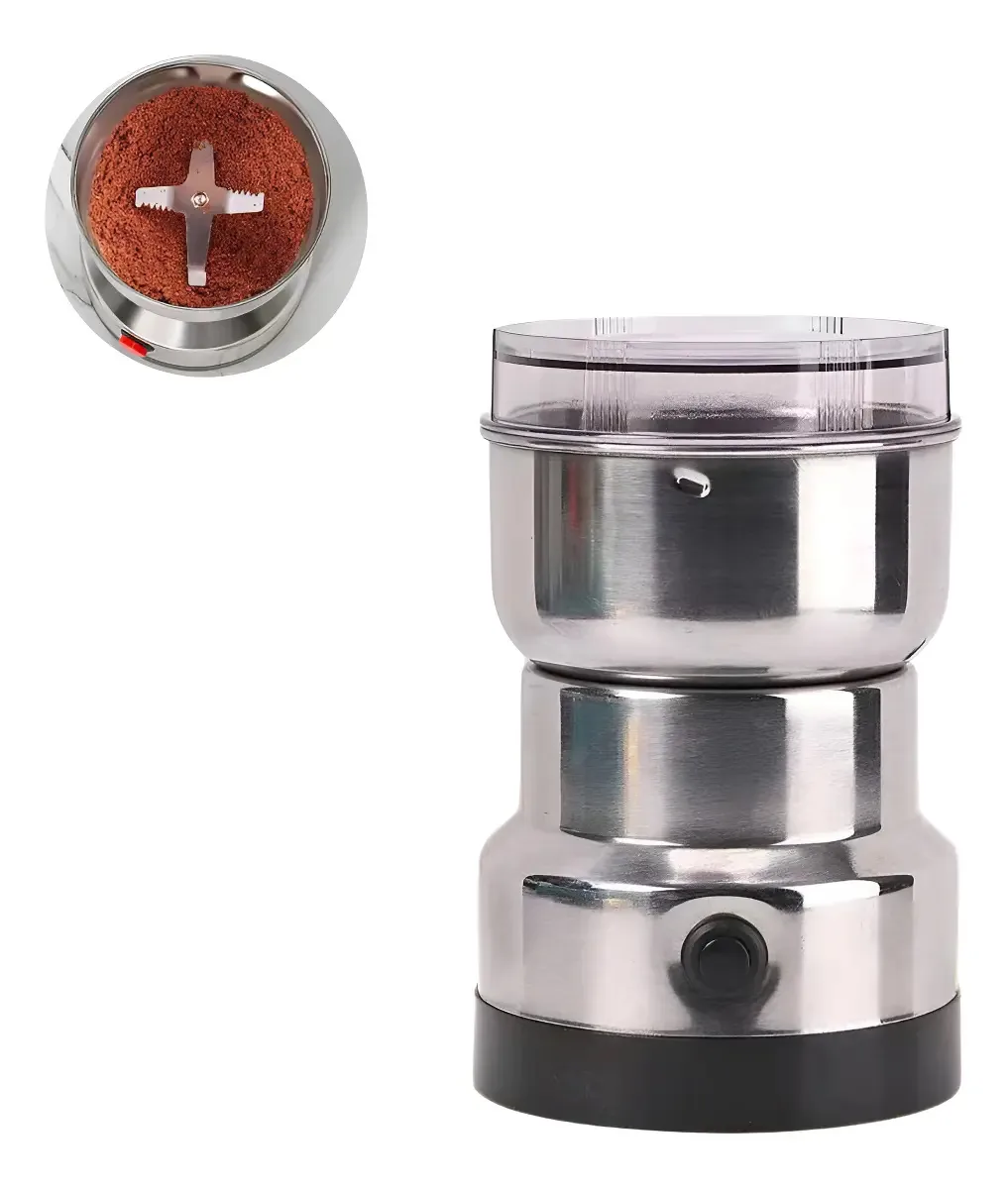 Moedor De Café Grãos Triturador Elétrico Aço Inoxidável Cor Prateado 5023