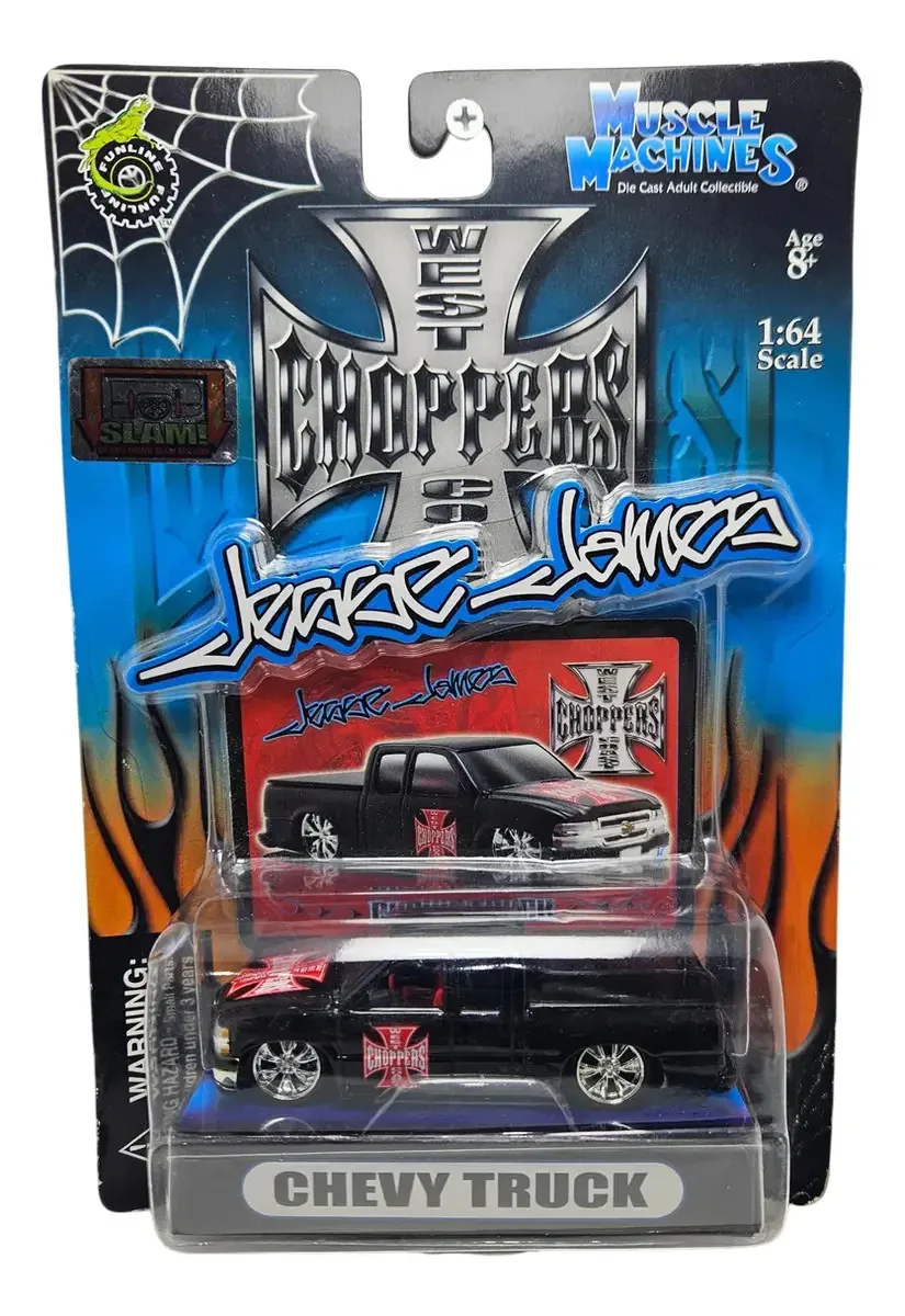 Muscle Machines Chevy Truck Preta Jesse James 1:64 Suspensão Cor Preto