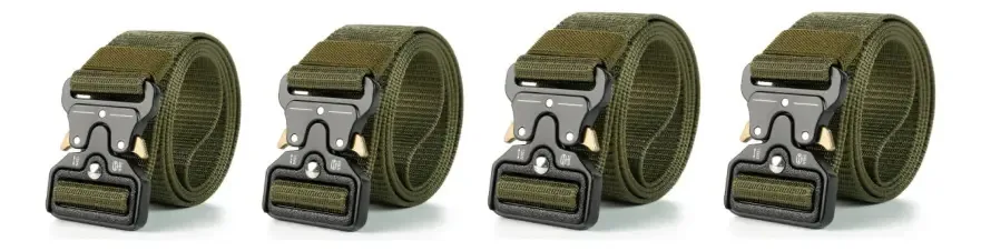 4 cintos táticos ajustáveis, cinto militar de qualidade moderna, 4 peças verdes