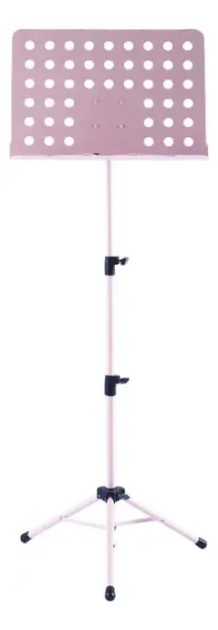Suporte de música portátil e dobrável com pedestal rosa
