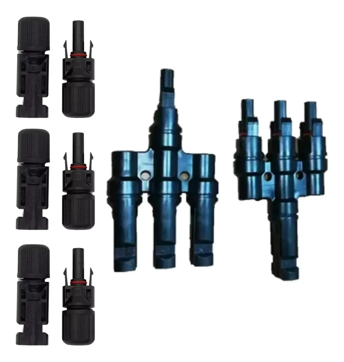 Conectores de energia solar MC4+MC4T3 - pretos