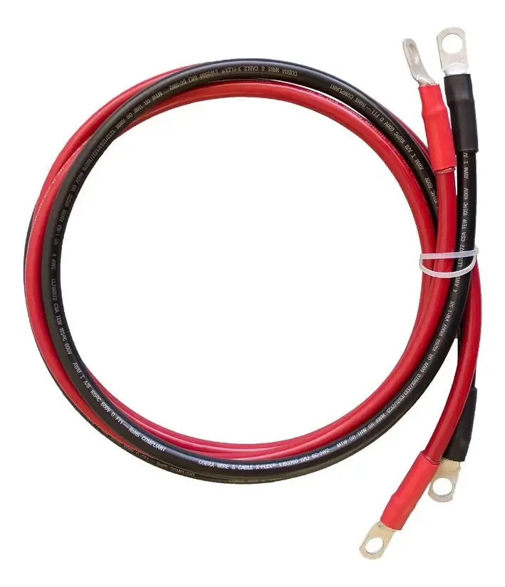 Cabos 4awg de 1,52 metros para baterias e inversores