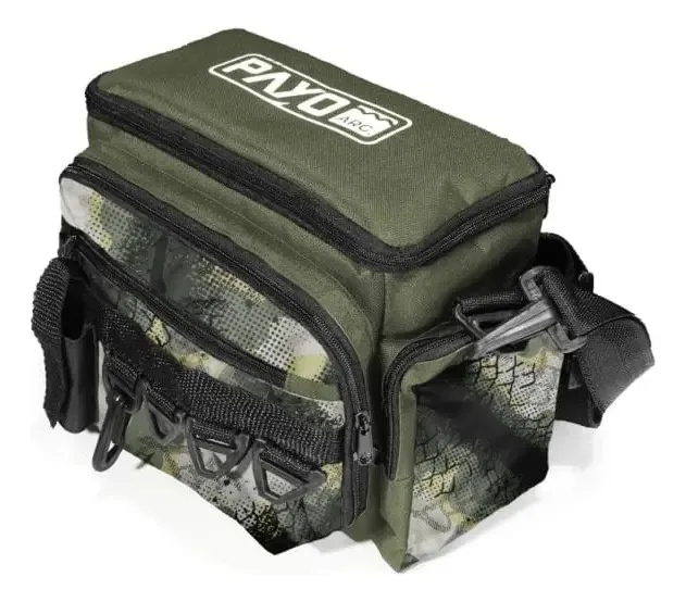 Bolsa de pesca Vadeo Payo Waist Pack com 4 caixas para iscas coloridas Tararira