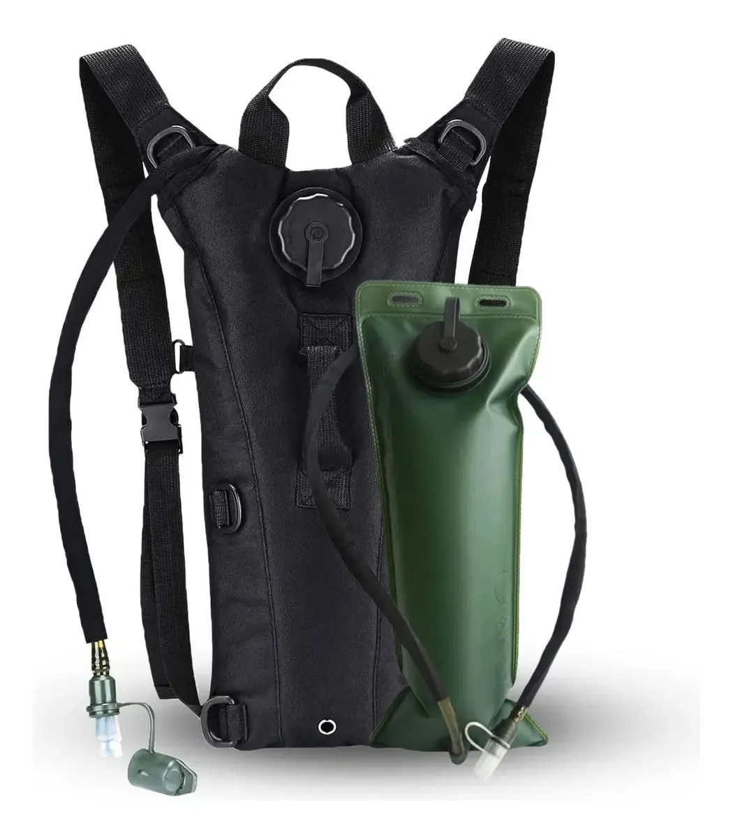 Mochila pequena de hidratação preta, multifuncional, mochila de 3 L, mochila de absorção de choque, montanhismo, caminhada, ciclismo, montanhismo, esportes ao ar livre, hidratação da bexiga