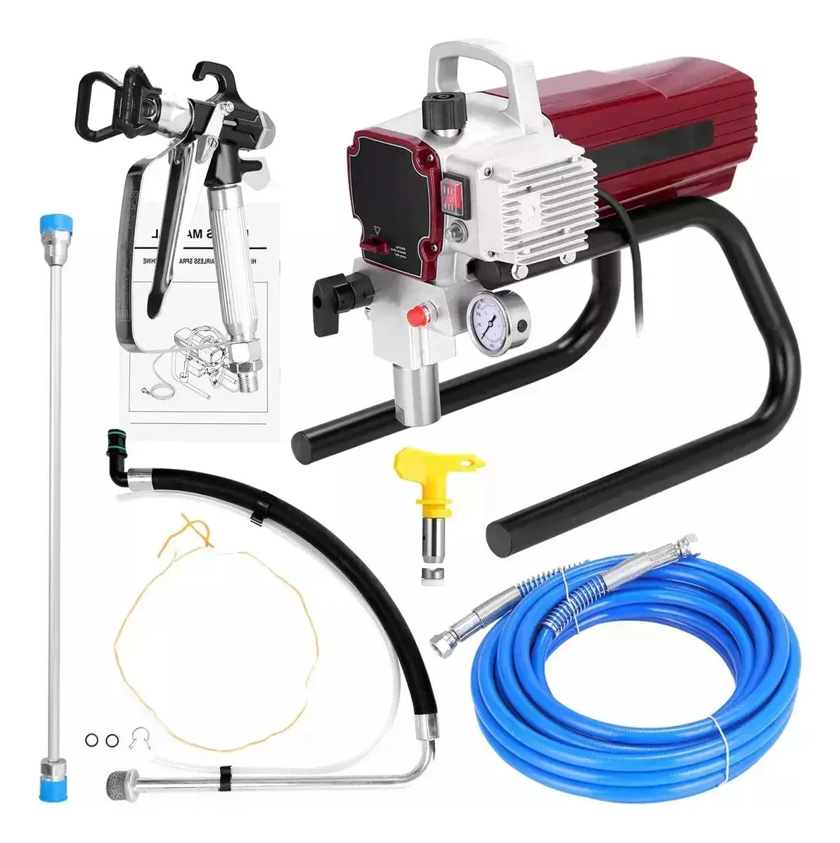 Equipamento de pintura sem ar 5/8hp G7 1500w, máquina de pintura, máquina de pintura sem ar, equipamento sem ar, equipamento de pintura sem ar, equipamento de pintura sem ar, pistola de pintura sem...