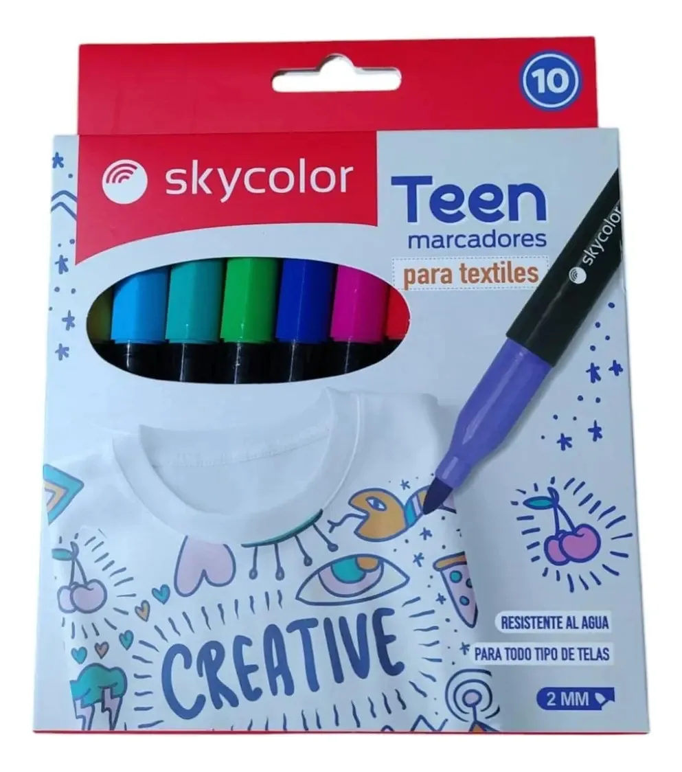 Marcadores têxteis Skycolor X 10 unidades (tecido)