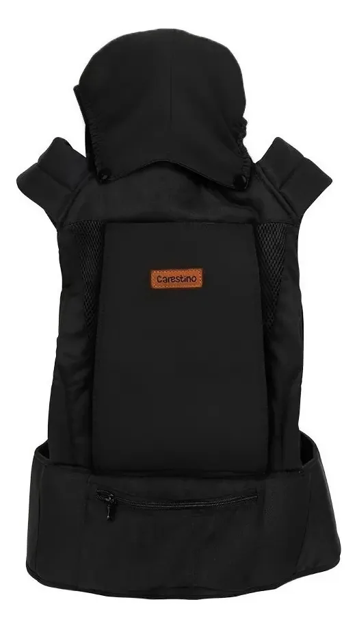 Mochila Carestino 3 em 1 com capuz e bolso preta