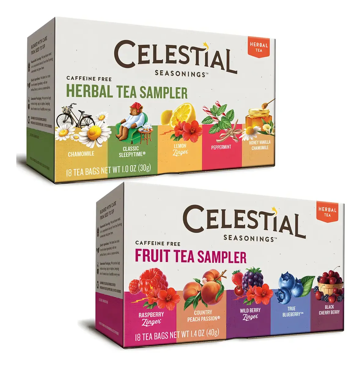 Pacote de 2 caixas de chá Celestial Seasonings com sabor H