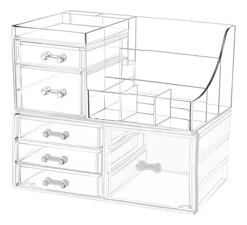 Organizador de maquiagem transparente e armazenamento para